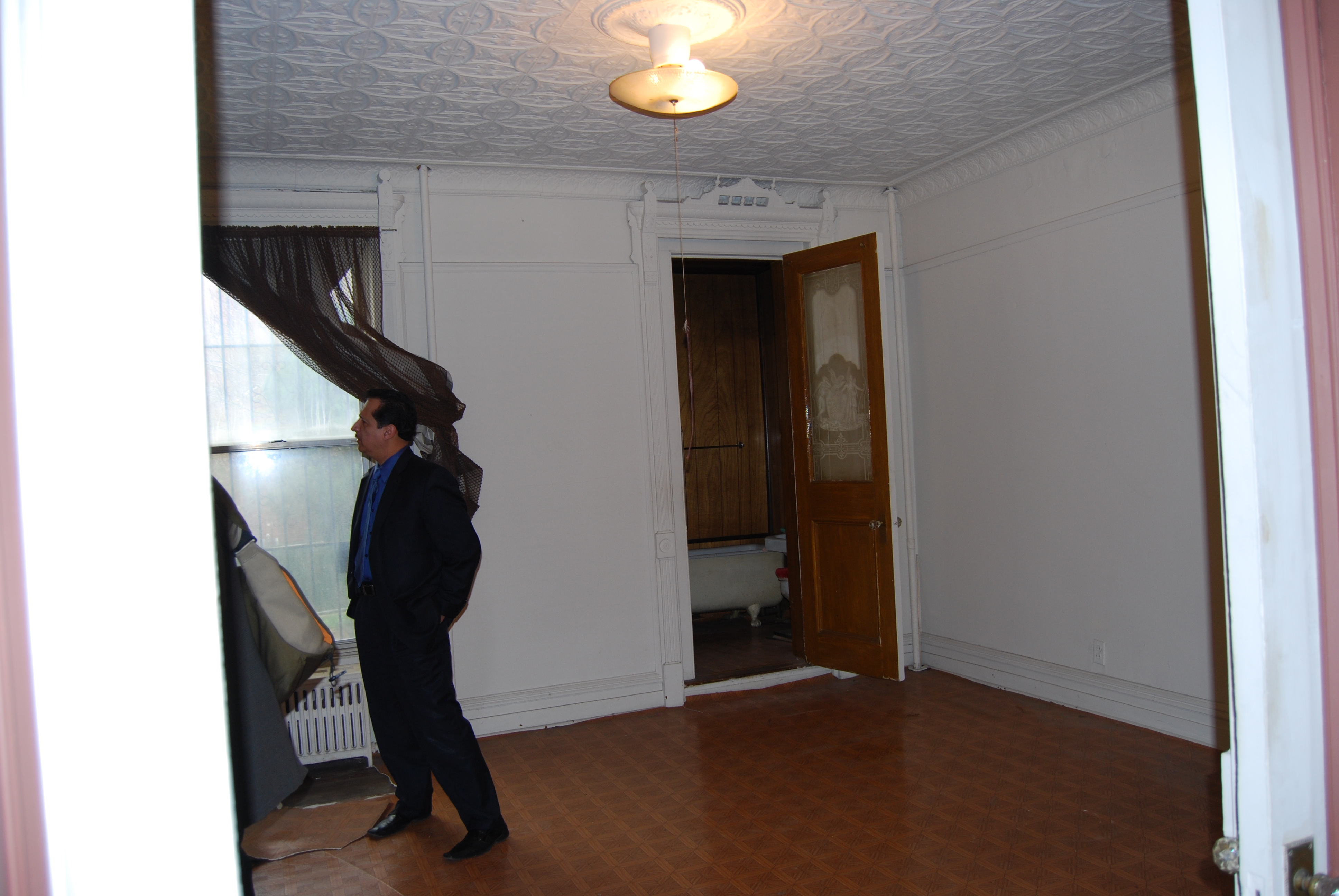 back parlor floor = etched door